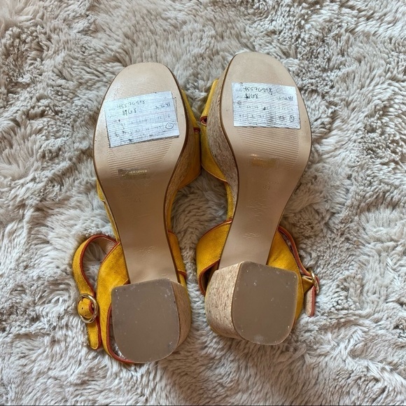 anthropologie piped platform heels cork leather 11 - Picture 9 of 11